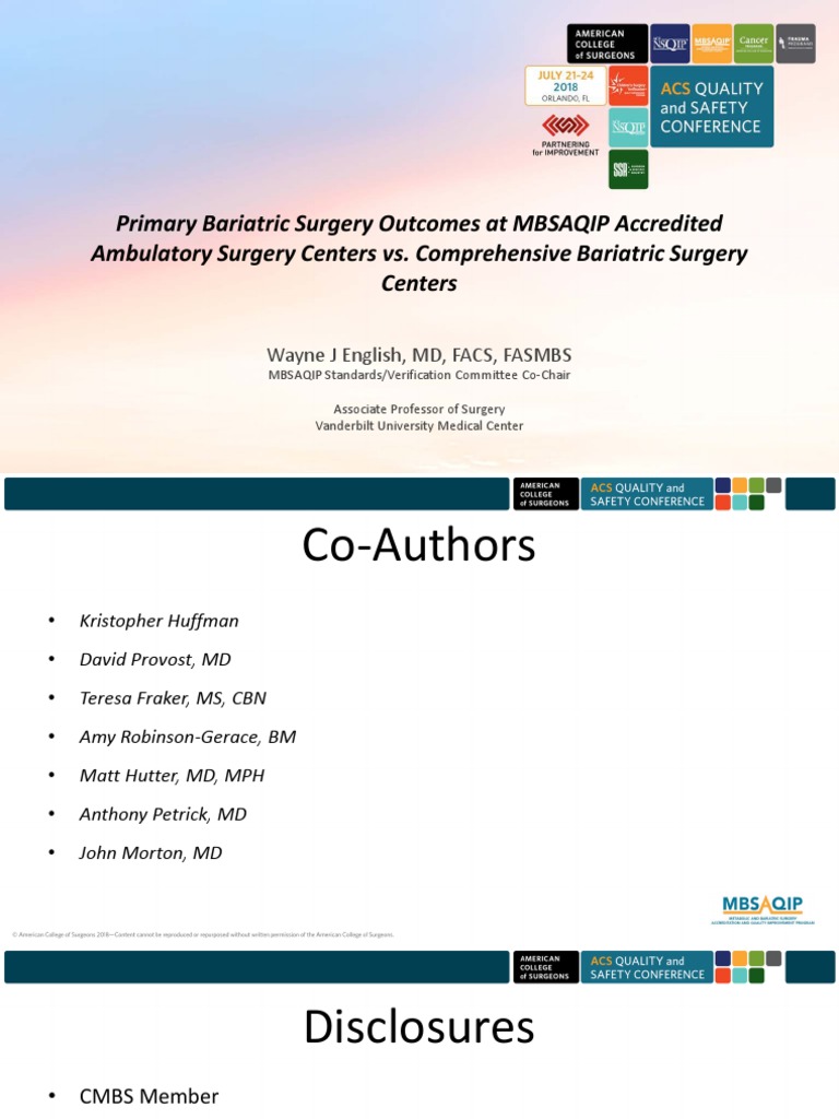 Bariatric Surgery Outcomes: ASCs vs. Centers | PDF | Bariatric Surgery ...