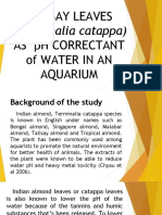 Talisay Leaves As PH Correctant of Water in An Aquarium: (Terminalia Catappa)