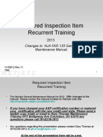 Required Inspection Item Recurrent Training: Changes To NJA FAR 135 General Maintenance Manual