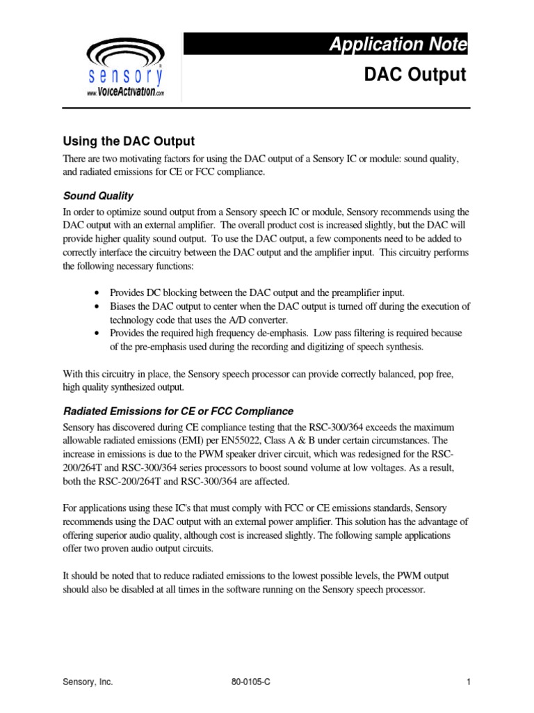 Application Note - DAC Output | PDF | Digital To Analog Converter ...