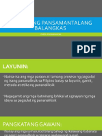 Pagbuo NG Pansamantalang Balangkas