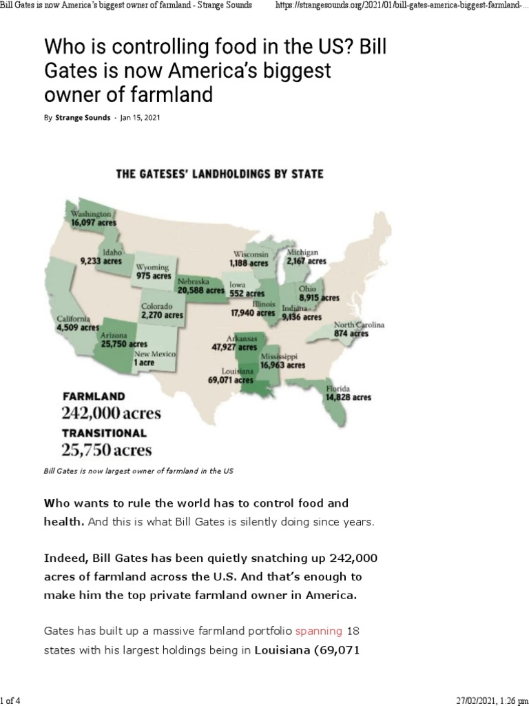 Bill Gates Landowner PDF Bill & Melinda Gates Foundation Agriculture