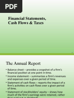 Financial Statements, Cash Flows & Taxes