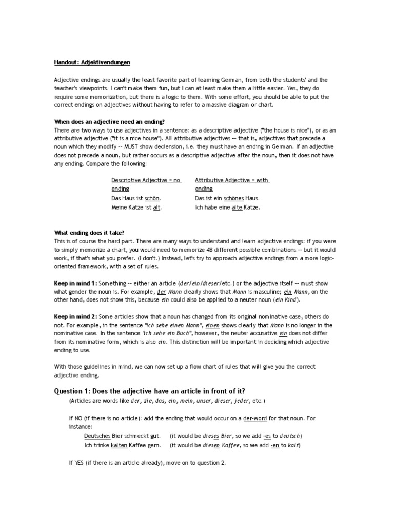Batch 69 Adjective Ending | PDF | Adjective | Grammatical Gender