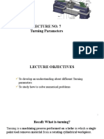 Lecture No. 7 Turning Parameters