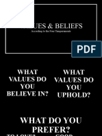 Values & Beliefs: According To The Four Temperaments