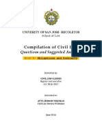 Compilation of Civil Law: Questions and Suggested Answers