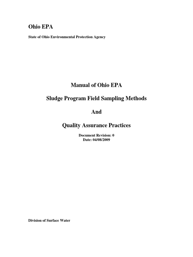 Ohio EPA Sludge Sampling Methods | PDF | Soil | Nitrogen