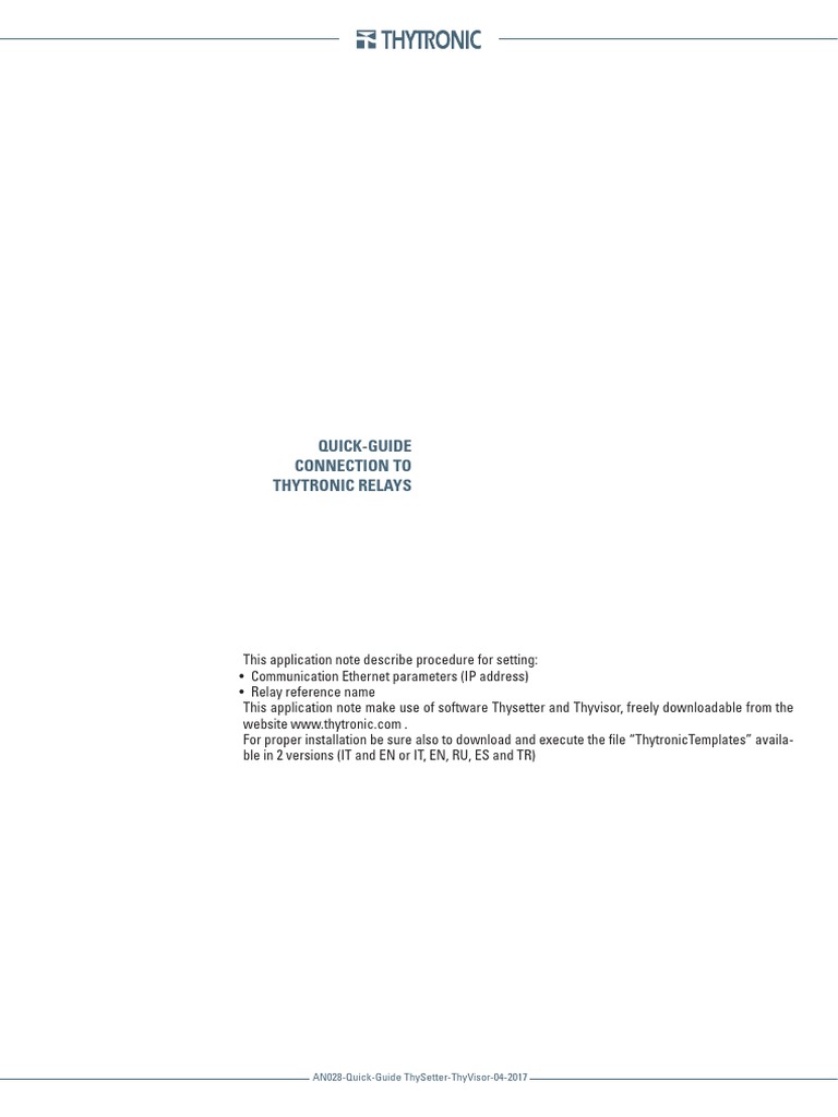 ThySetter & ThyVisor Quick Guide | PDF | Ip Address | Internet Protocols
