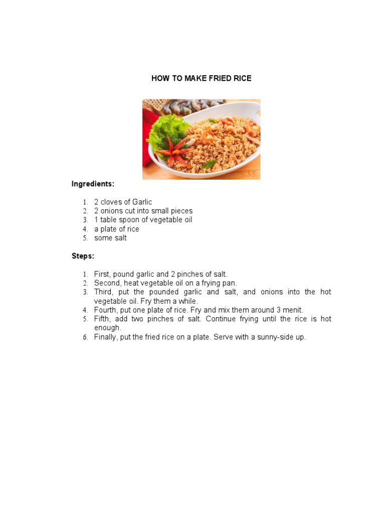 How To Make Fried Rice | PDF | Science & Mathematics