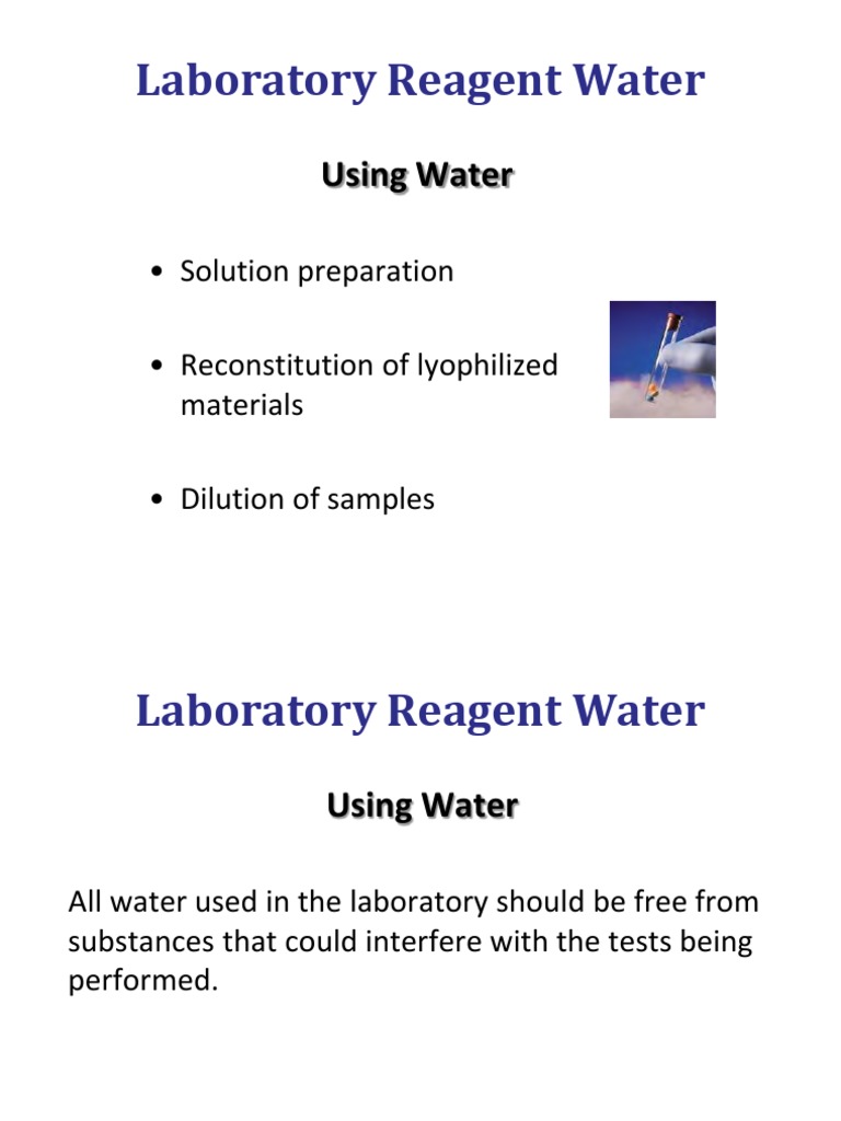 2Laboratory Reagent Water PDF Purified Water Water Purification