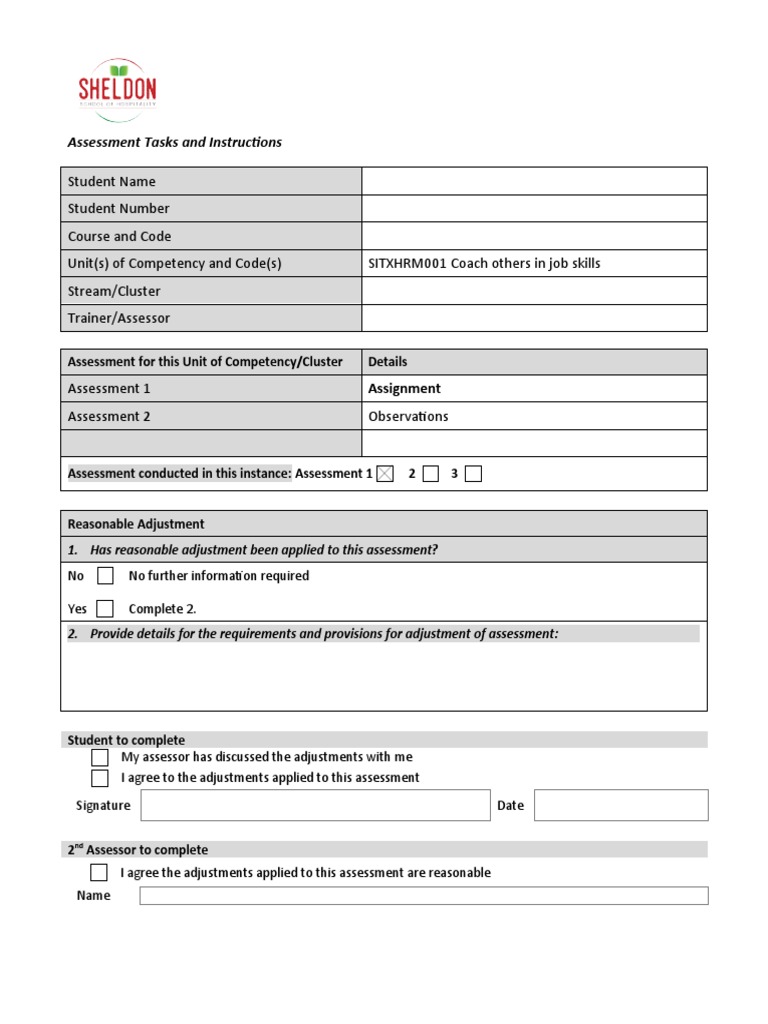 SITXHRM001 Assessment 1 - Assignment | PDF | Educational Assessment ...