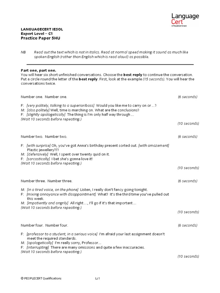 Practice paper 5hu languagecert iesol expert level c1 pdf
