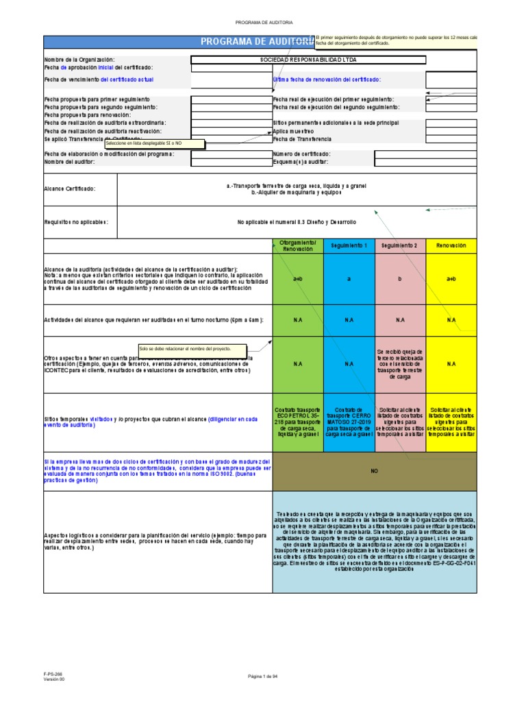 Programa de Auditoría Práctico | PDF | Calidad (comercial) | Auditoría