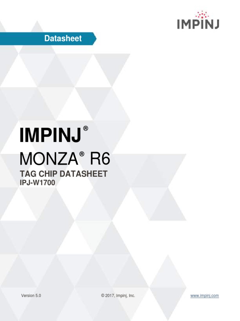 Impinj Monza R6 Datasheet | PDF | Radio Frequency Identification ...