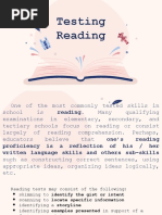 Testing Reading