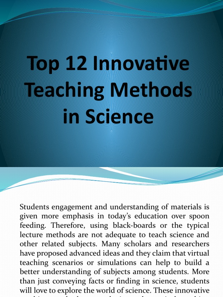Innovative Teaching Methods in Science | PDF | Teaching Method ...