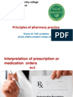 Principles of Pharmacy Practice: Ghada Ali PHD Candidate Ghada - Ali@Mustaqbal-College - Edu.Iq