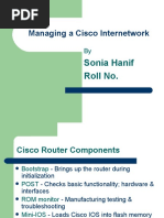 Managing A Cisco Internetwork: Sonia Hanif Roll No