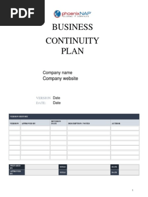 Business Continuity Plan Template