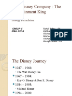 Walt Disney Company: The Entertainment King: Strategy Formulation