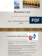 Business Law: Topic 1: The Australian Legal System