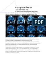 Estudo alerta para danos cerebrais da covid