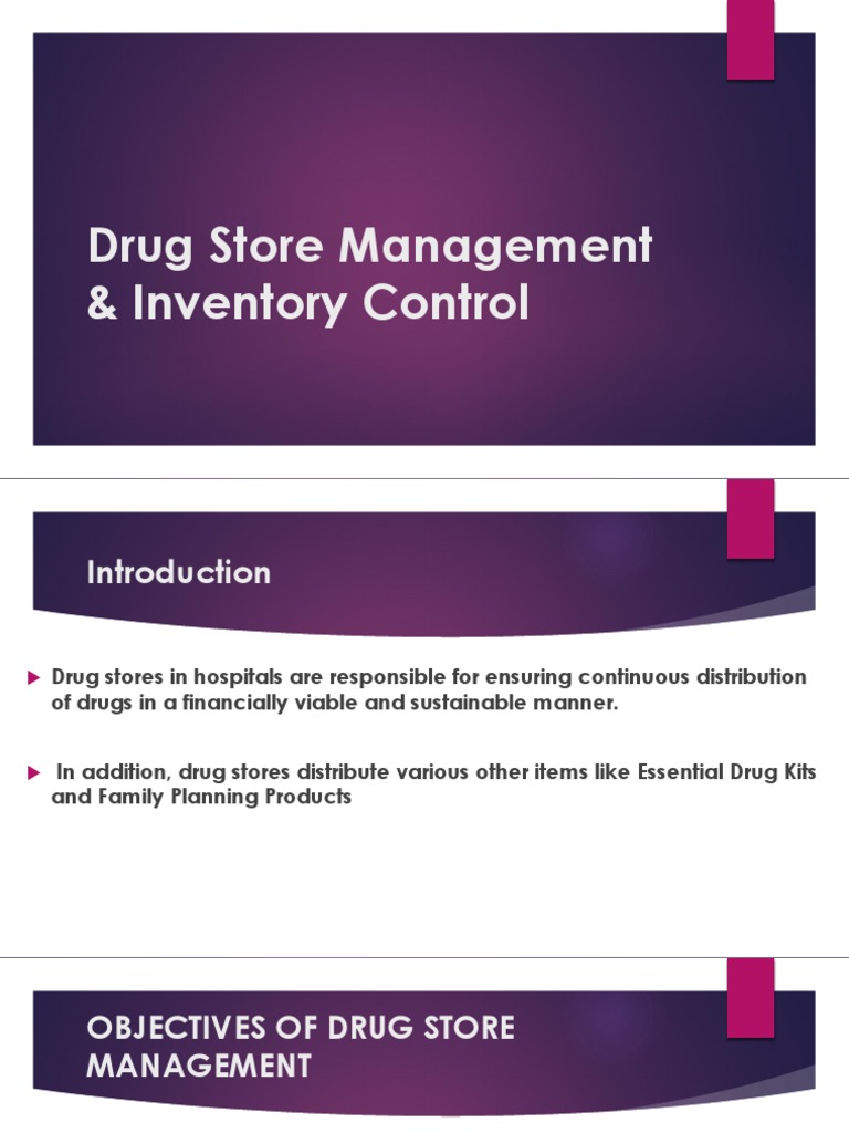 Drug Store Management and Inventory Control PDF Inventory Procurement