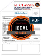 Ideal Classes Addmission Form