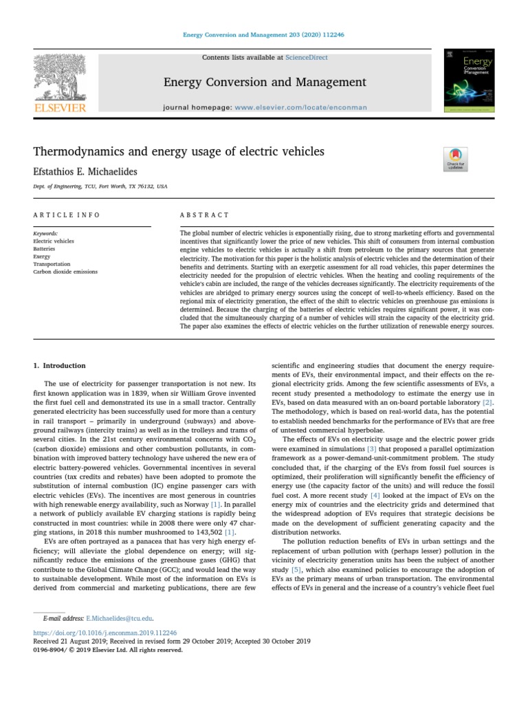Energy Conversion and Management | Download Free PDF | Electric Vehicle ...