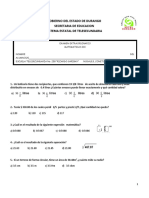 Examen de Matemáticas III