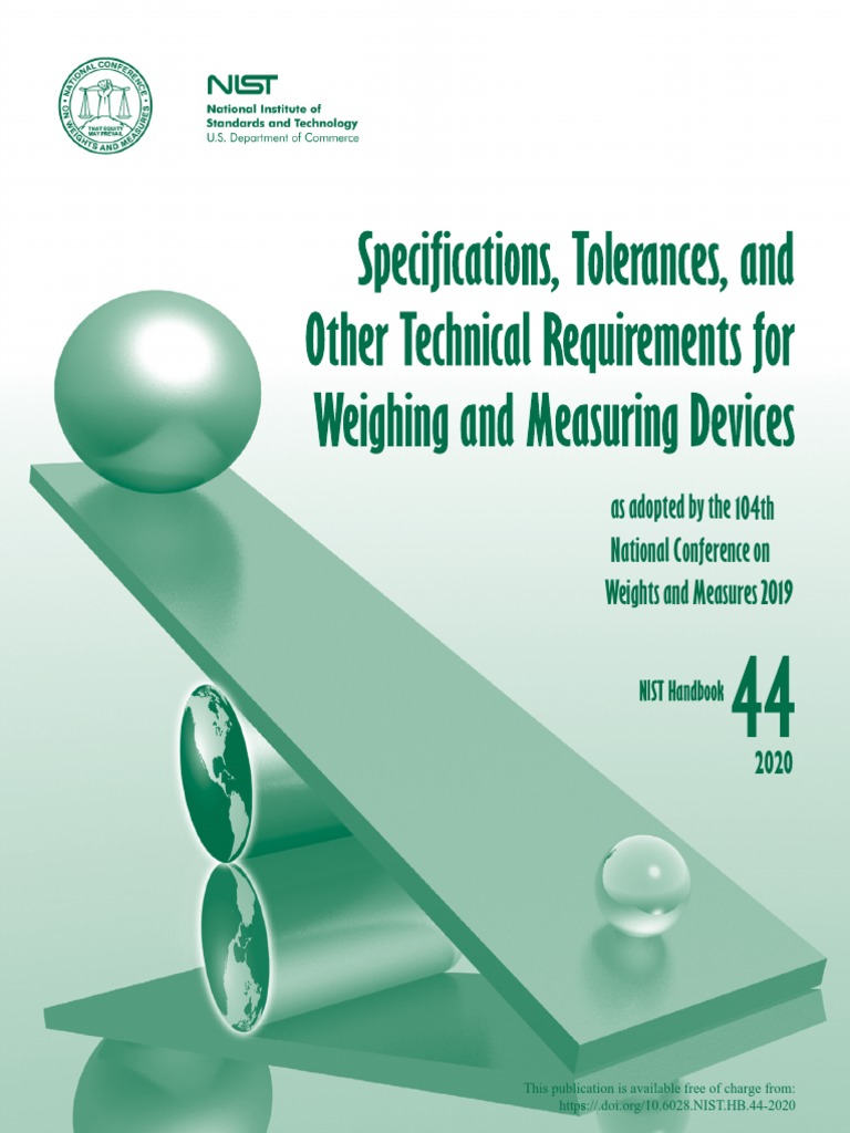 Handbook 44 | PDF | National Institute Of Standards And Technology ...