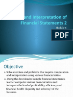 Financial Ratios Analysis of Sample Statements