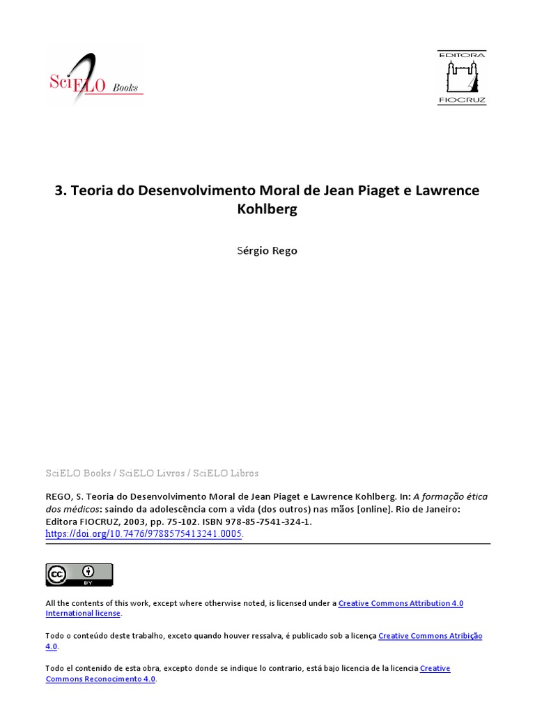 Teoria do Desenvolvimento Moral de Piaget e Kohlberg | PDF | Sociologia ...