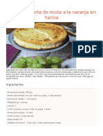 Receta de Torta de Ricota A La Naranja Sin Harina