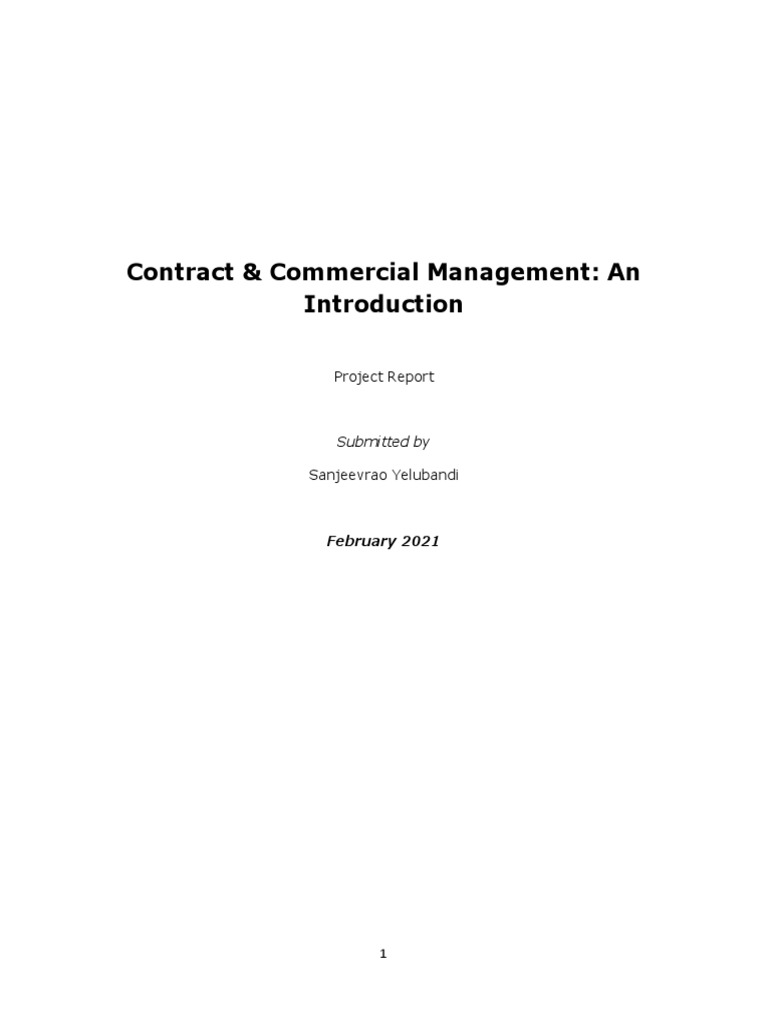 Project Report-Commercial and Contract Management | PDF | Risk