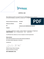 Certificado Famisanar