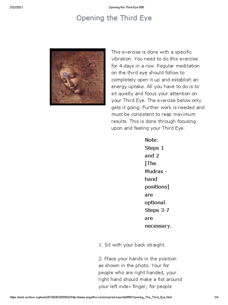 Third Eye Opening Exercise Guide PDF Headache Nature
