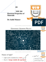 Summer 2020 EEE 3107 / EEE 301 Electrical Properties of Materials Dr. Sadid Muneer