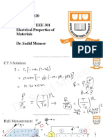 Summer 2020 EEE 3107 / EEE 301 Electrical Properties of Materials Dr. Sadid Muneer