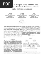 Simulation of Multipath Fading Channels Using Rayleigh Model and Its Behaviour For Different Digital Modulation Techniques