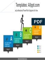 Rectangular Banner Stairs PowerPoint Diagram Template 1