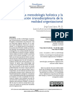 La Metodología Holística y La Investigación Transdisciplinaria de La Realidad Organizacional