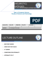 Informed (Heuristic) Search Strategies: Dept. of Computer Science Faculty of Science and Technology