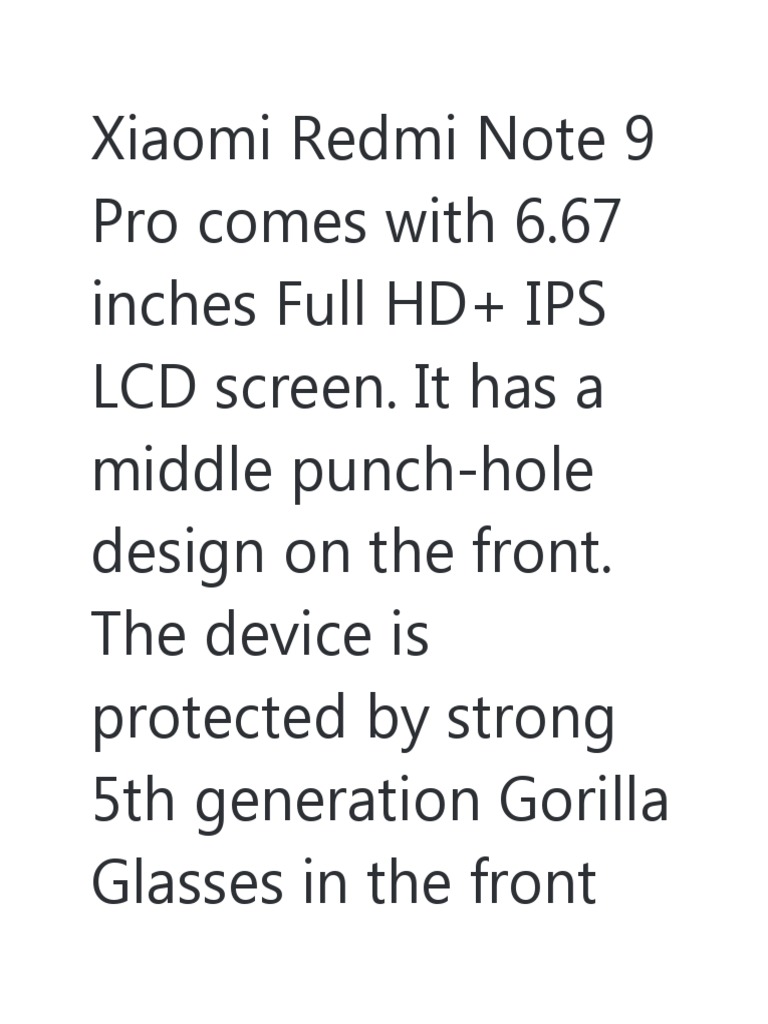 Xiaomi Redmi Note 9 Pro | PDF