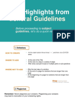 Some Highlights From: General Guidelines