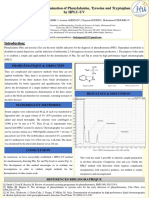 Problématique & Objectifs: Simultaneous Determination of Phenylalanine, Tyrosine and Tryptophan by Hplc-Uv