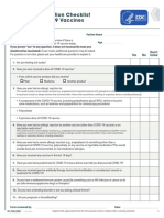 Pre Vaccination Screening Form