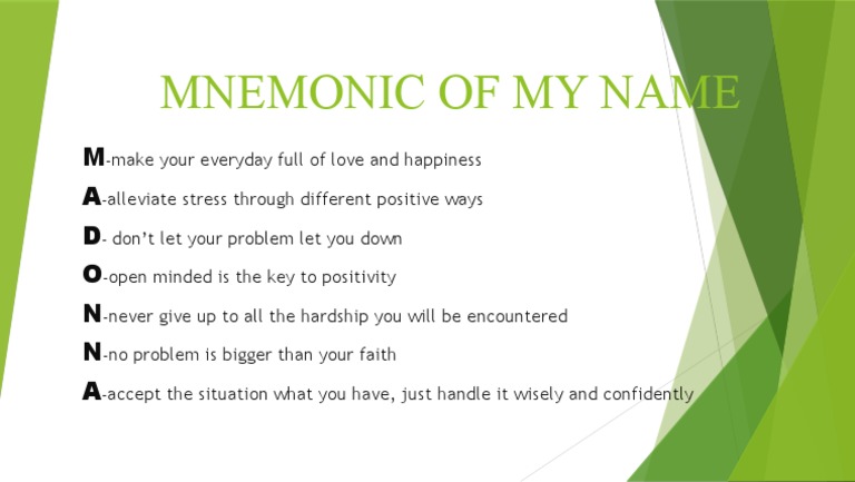 Mnemonic of My Name | PDF
