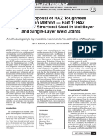 Una nueva propuesta de método de evaluación de la tenacidad HAZ - Parte 1- Tenasidad de HAZ del acero estructural en uniones soldadas multicapa y de una sola capa